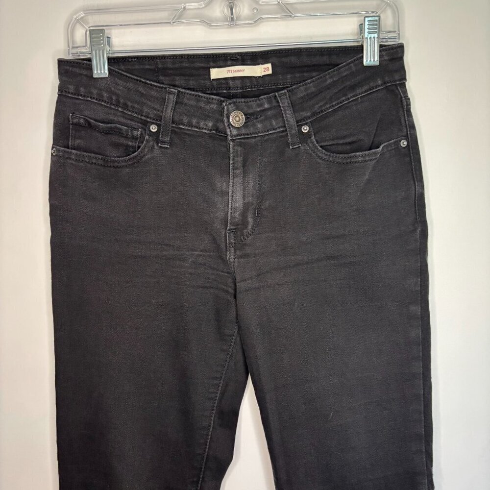 LEVI'S 711 Skinny Jean Womens 28 X 30 Black Stretch 5 Pocket
